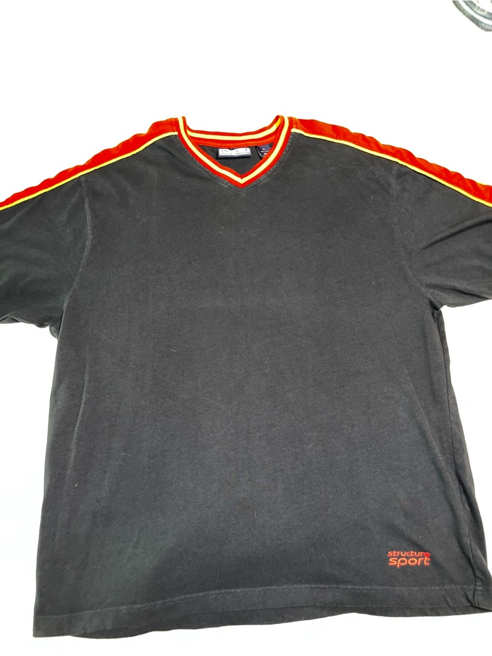 Vintage 90’s Structure Men's Black Short Sleeve V-Neck Tee